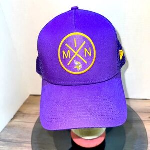 Minnesota Vikings New Era Quad A-Frame 9FORTY Trucker Adjustable Hat - Purple
